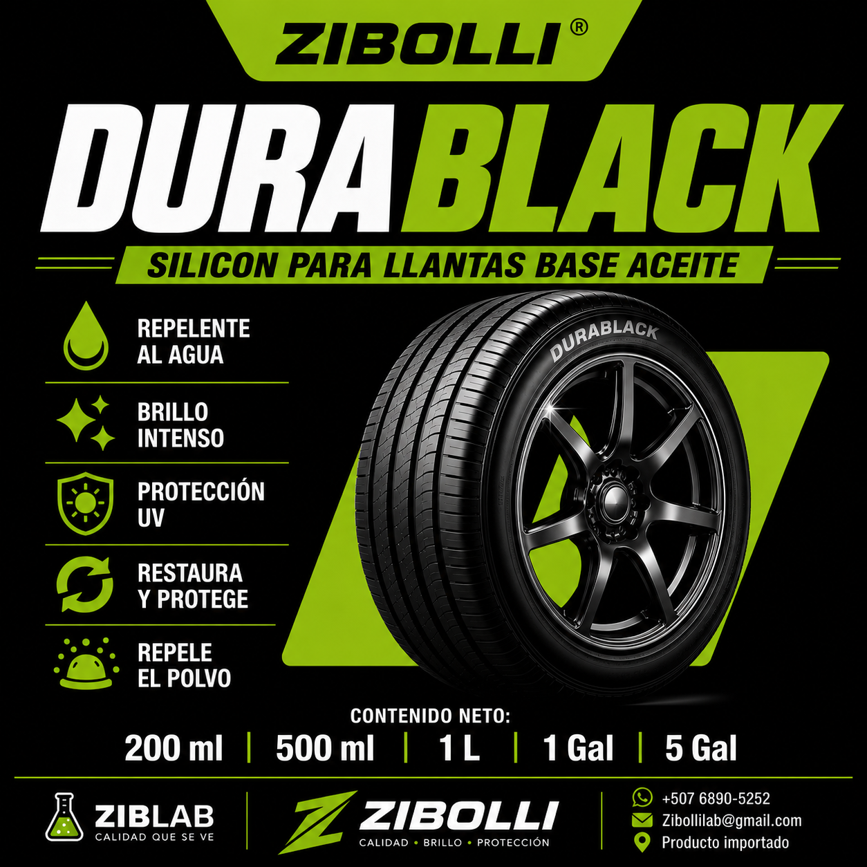 Zibolli DuraBlack Silicón para Llantas